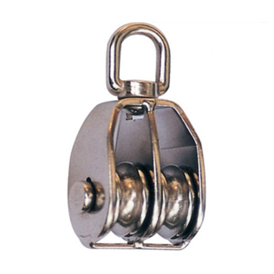les roues de calage de double de matériel de corde polies par 50mm pivotent bloc de poulie d'oeil