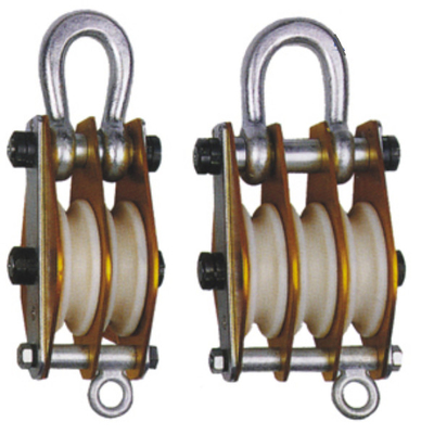 Bloc de double poulie galvanisé d'alliage d'aluminium 5.7mm - 15.5mm 80T